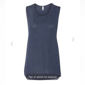 Bella&Canvas flowy muscle tank size L Heather Navy